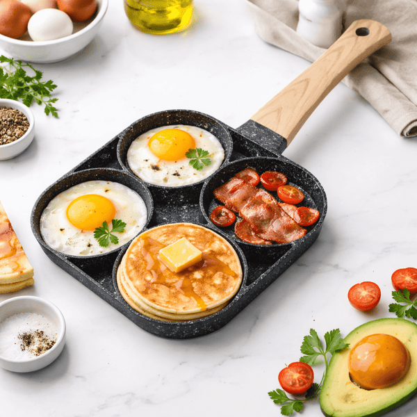 4 - Hole Non - Stick Egg Frying Pan – Multi Section Pancake & Omelette Maker - Wellhomes™