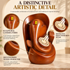 WellHomes™ Wooden Veena Ganesha Statue – Premium Brown Ganesh Idol for Home Décor, Pooja Room & Gifting