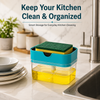 WellHomes 2-in-1 Dish Soap Dispenser with Sponge Holder | Kitchen Sink Organizer|300ml