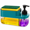 WellHomes™ Kitchen Sink Soap Dispenser with Sponge Holder | 3-in-1 Dish Soap & Liquid Dispenser