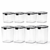WellHomes Airtight Storage Containers Set of 8 | 4×700ml + 4×1100ml | Transparent Kitchen Pantry Containers