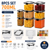 WellHomes Airtight Storage Containers Set of 16 | 8×700ml + 8×1100ml | Transparent Kitchen Pantry Containers (Copy)