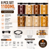 WellHomes Airtight Storage Containers Set of 16 | 8×700ml + 8×1100ml | Transparent Kitchen Pantry Containers (Copy)