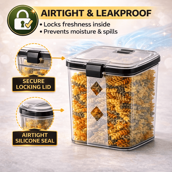 Airtight Food Storage Containers Set (8 pcs, 1100ml) - Wellhomes™