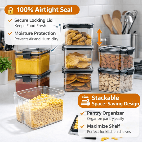 Airtight Kitchen Storage Containers set of 8pcs (400ml) - Wellhomes™