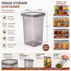 WellHomes™ BPA Free Fridge Storage Containers Set of 6 | Stackable Refrigerator Organizer Boxes with Lids for Fruits, Vegetables, Snacks & Pantry Storage