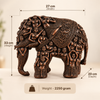 WellHomes™Brwon Human Elephant Sculpture – Intricately Carved Decorative Showpiece for Home Décor