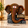 Dholak Antique Brown Ganesha Elephant Sculpture | Premium Luxury Home Décor Statue