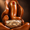 WellHomes™ Wooden Lord Ganesha with Dholak Statue – Premium Brown Ganesh Idol for Home Décor, Pooja Room & Gifting