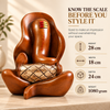 WellHomes™ Wooden Lord Ganesha with Dholak Statue – Premium Brown Ganesh Idol for Home Décor, Pooja Room & Gifting
