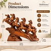 WellHomes™ 7 Running Horses Statue for Home Decor – 19 Inches Premium Brown Decorative Horse Showpiece for Living Room, Office & Entrance