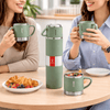 Insulated Thermos Flask Set with 2 Cups – Stainless Steel Hot & Cold Bottle for Travel, Office & Gifting - Wellhomes™