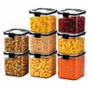 WellHomes Airtight Food Storage Containers Set of 8 | 8pcs ×700ml | Transparent Kitchen Storage & Pantry Organizer.