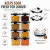 WellHomes Airtight Food Storage Containers Set of 8 | 8pcs ×700ml | Transparent Kitchen Storage & Pantry Organizer.