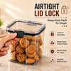 WellHomes Airtight Food Storage Containers Set of 4 | 4pcs ×700ml | Transparent Kitchen Storage & Pantry Organizer.