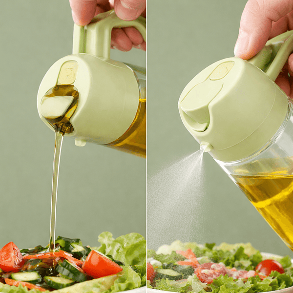 Pack of 2 Oil Dispenser Bottles – 2 - in - 1 Spray & Pour | BPA Free Kitchen Oil Sprayer - Wellhomes™
