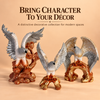 Eagle Statue Set of 3 for Home Décor | Premium Decorative Eagle Sculptures | Silver & Gold Finish