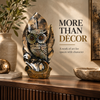 WellHomes™ Antique Owl Sculpture Showpiece | Artistic Owl Figurine for Home Décor | Black, Gold & Bronze Finish