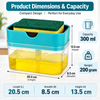 WellHomes 2-in-1 Dish Soap Dispenser with Sponge Holder | Kitchen Sink Organizer|300ml