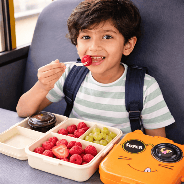 Super Cat Cartoon Lunch Box | Kids Food Storage Box with Secure Lock - Wellhomes™