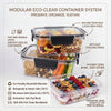 Wellhomes™ - Air - Tight Kitchen Storage Containers | Transparent BPA - Free Plastic Boxes with Black Lids |Stackable and Reusable Food Organizer for Grains, Snacks, Pulses, Spices. - Wellhomes™