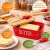Wellhomes™ Ceramic Airtight Butter Storage with Bamboo Lid & Butter Knife | Kitchen Butter Keeper. (Copy) - Wellhomes™