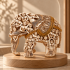 WellHomes™ Human Elephant Sculpture – Intricately Carved Decorative Showpiece for Home Décor