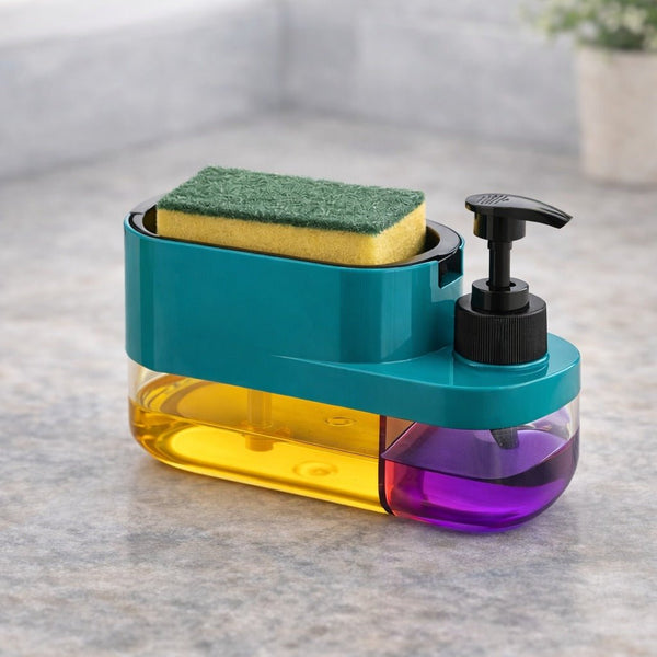 2 - in - 1 Kitchen Soap Dispenser with Sponge Holder & Pump - Wellhomes™