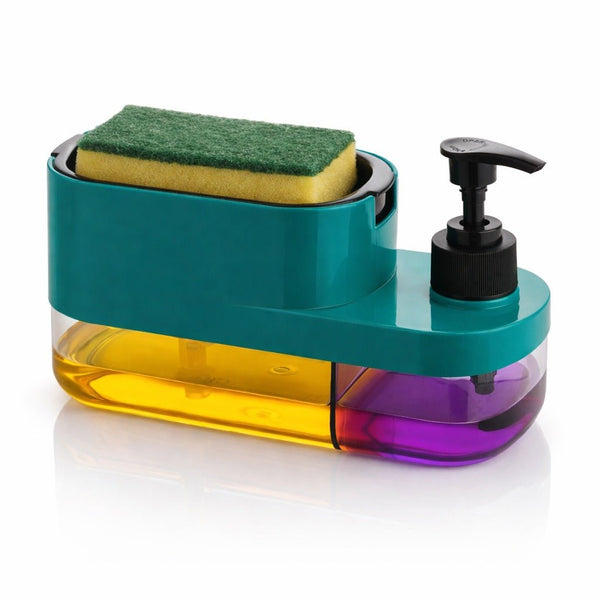 2 - in - 1 Kitchen Soap Dispenser with Sponge Holder & Pump - Wellhomes™