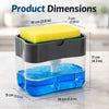 2 - in - 1 Soap Dispenser with Sponge Holder | Press Dish Soap Pump for Kitchen Sink - Wellhomes™