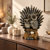 WellHomes™ Owl Family Decorative Statue – Antique Silver Owl Family Figurine with Tree Base for Home Décor