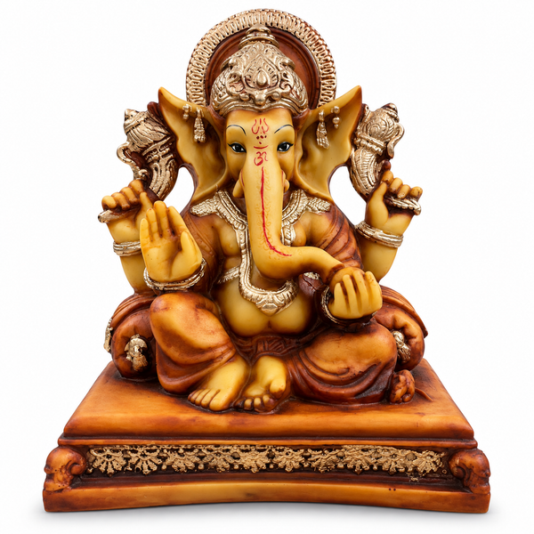 WellHomes™ Premium Lord Ganesha Idol | Antique Finish Ganesh Statue for Home, Office & Puja Décor