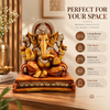 WellHomes™ Premium Lord Ganesha Idol | Antique Finish Ganesh Statue for Home, Office & Puja Décor