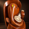 WellHomes™ Wooden Veena Ganesha Statue – Premium Brown Ganesh Idol for Home Décor, Pooja Room & Gifting
