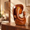 WellHomes™ Wooden Veena Ganesha Statue – Premium Brown Ganesh Idol for Home Décor, Pooja Room & Gifting