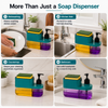 WellHomes™ Kitchen Sink Soap Dispenser with Sponge Holder | 3-in-1 Dish Soap & Liquid Dispenser