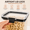 WellHomes Airtight Storage Containers Set of 8 | 4×700ml + 4×1100ml | Transparent Kitchen Pantry Containers