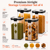 WellHomes Airtight Food Storage Containers Set of 4 | 4pcs ×1100ml | Transparent Kitchen Storage & Pantry Organizer.