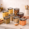 WellHomes Airtight Storage Containers Set of 8 | 4×700ml + 4×1100ml | Transparent Kitchen Pantry Containers