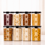 WellHomes Airtight Food Storage Containers Set of 8 | 8×1100ml | Transparent Kitchen Storage & Pantry Organizer