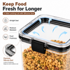 WellHomes Airtight Storage Containers Set of 8 | 4×700ml + 4×1100ml | Transparent Kitchen Pantry Containers