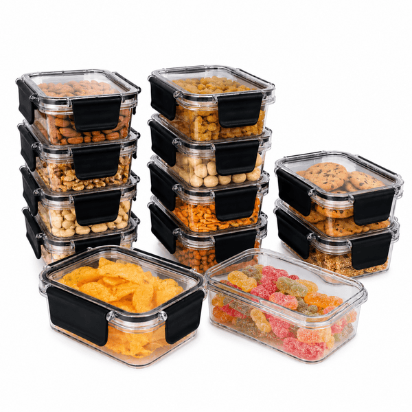 Air - Tight Kitchen Storage Containers Pack of 12pc | Transparent BPA - Free Plastic Boxes - Wellhomes™
