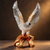 Premium Winged Bird Eagle Statue | Silver & Gold Luxury Home Décor Showpiece