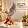 Premium Winged Bird Eagle Statue | Silver & Gold Luxury Home Décor Showpiece