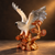 Eagle Statue for Home Décor – Spread Wings Bird Sculpture with Tree Branch, Silver & Bronze Finish Decorative Showpiece