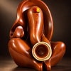 WellHomes™ Wooden Lord Ganesha with Sehanai Statue – Premium Brown Ganesh Idol for Home Décor & Gifting