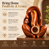 WellHomes™ Wooden Lord Ganesha with Sehanai Statue – Premium Brown Ganesh Idol for Home Décor & Gifting