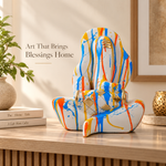 WellHomes™ Colorful Ganesha Idol for Home Decor | Modern Lord Ganesh Statue | Dholak Ganpati Decorative Showpiece