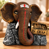 Harmonium Ganesha Musical Sculpture, Antique Brown Decorative Statue for Home Décor