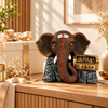 Harmonium Ganesha Musical Sculpture, Antique Brown Decorative Statue for Home Décor